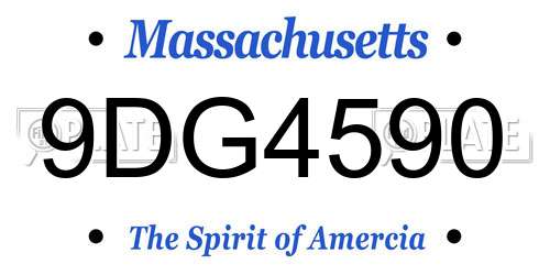 9DG4590 Massachusetts License Plate