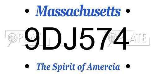 9DJ574 Massachusetts License Plate