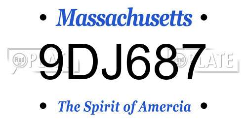 9DJ687 Massachusetts License Plate