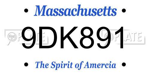 9DK891 Massachusetts License Plate
