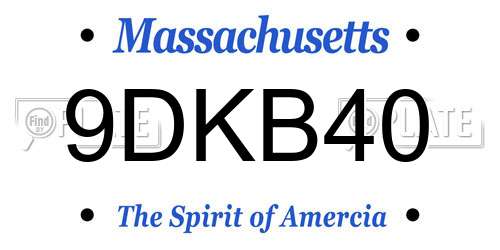 9DKB40 Massachusetts License Plate