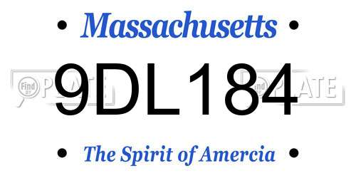 9DL184 Massachusetts License Plate