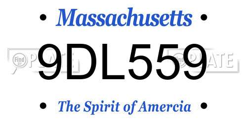 9DL559 Massachusetts License Plate