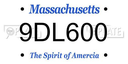 9DL600 Massachusetts License Plate