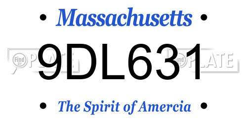9DL631 Massachusetts License Plate