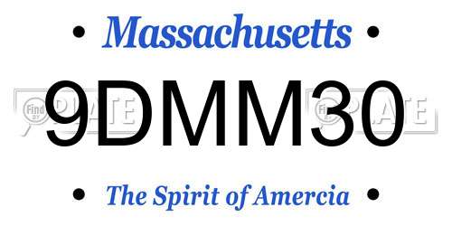 9DMM30 Massachusetts License Plate