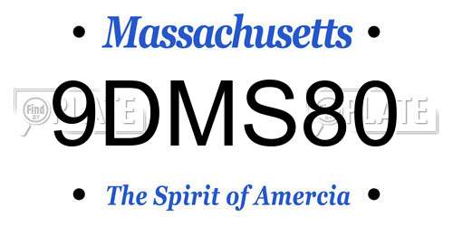 9DMS80 Massachusetts License Plate