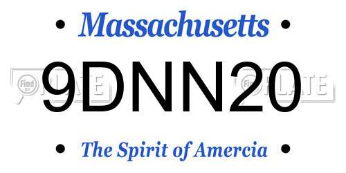 9DNN20 Massachusetts License Plate