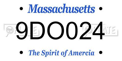 9DO024 Massachusetts License Plate