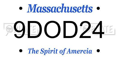 9DOD24 Massachusetts License Plate