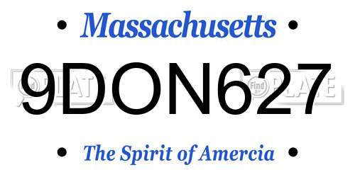 9DON627 Massachusetts License Plate
