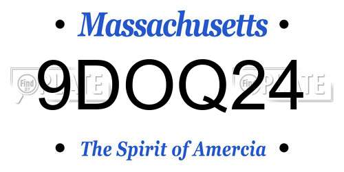9DOQ24 Massachusetts License Plate