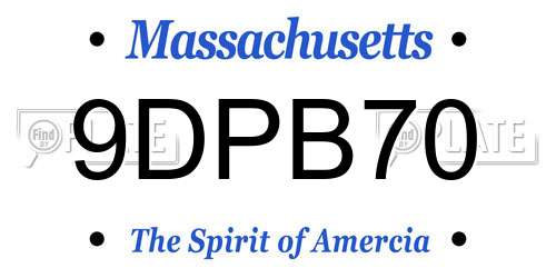 9DPB70 Massachusetts License Plate
