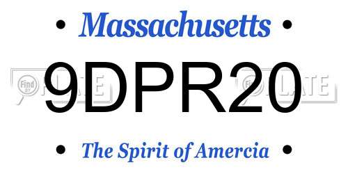 9DPR20 Massachusetts License Plate