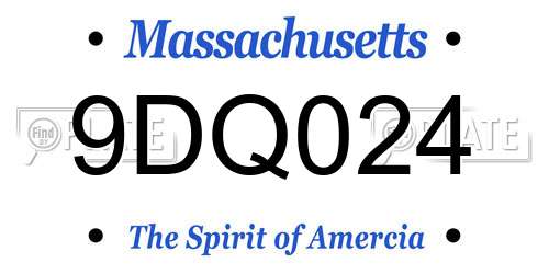 9DQ024 Massachusetts License Plate