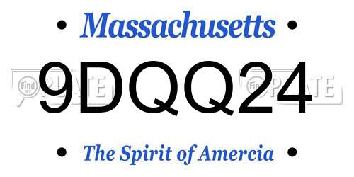 9DQQ24 Massachusetts License Plate