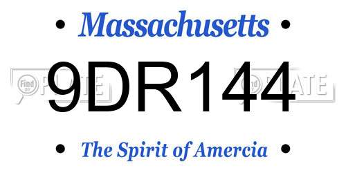 9DR144 Massachusetts License Plate
