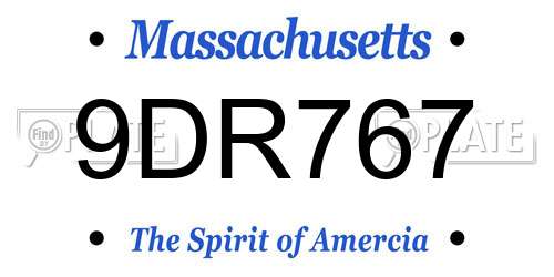 9DR767 Massachusetts License Plate