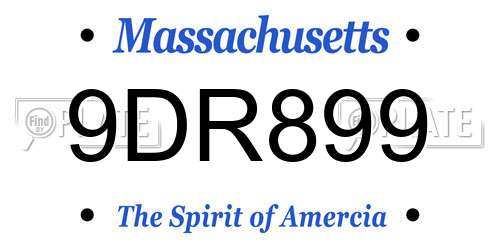 9DR899 Massachusetts License Plate