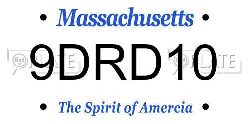 9DRD10 Massachusetts License Plate