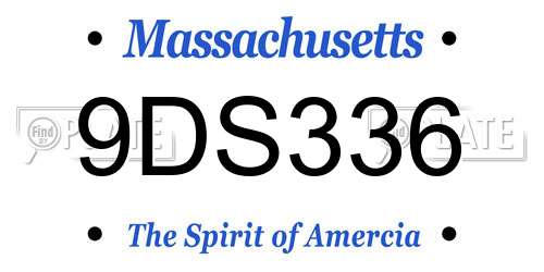 9DS336 Massachusetts License Plate