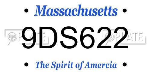 9DS622 Massachusetts License Plate