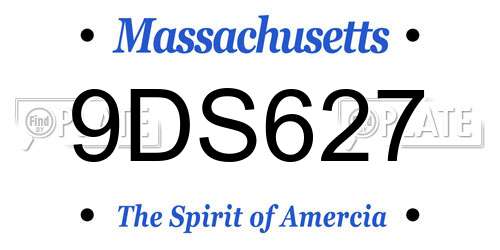 9DS627 Massachusetts License Plate