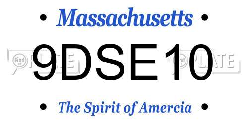 9DSE10 Massachusetts License Plate