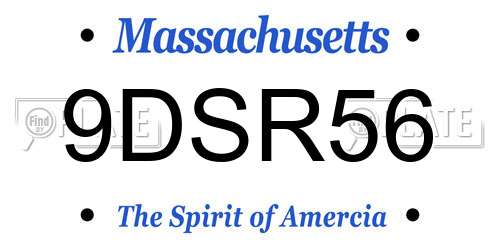 9DSR56 Massachusetts License Plate