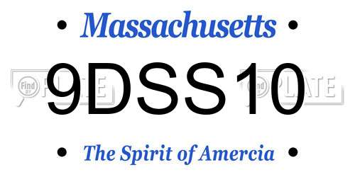 9DSS10 Massachusetts License Plate