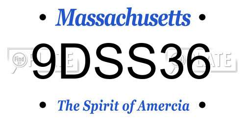 9DSS36 Massachusetts License Plate