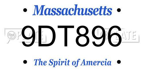 9DT896 Massachusetts License Plate