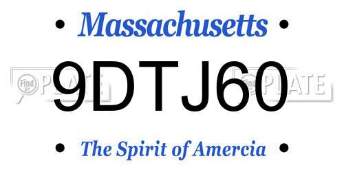 9DTJ60 Massachusetts License Plate