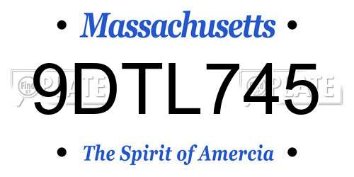 9DTL745 Massachusetts License Plate