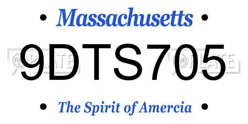 9DTS705 Massachusetts License Plate