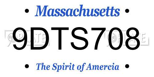 9DTS708 Massachusetts License Plate