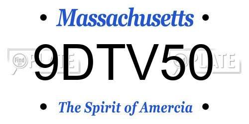 9DTV50 Massachusetts License Plate