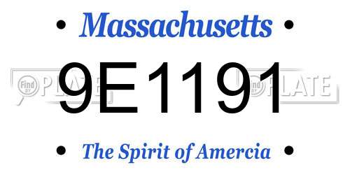 9E1191 Massachusetts License Plate