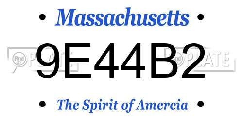 9E44B2 Massachusetts License Plate