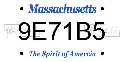 9E71B5 Massachusetts License Plate