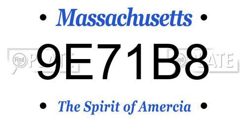 9E71B8 Massachusetts License Plate