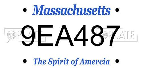 9EA487 Massachusetts License Plate