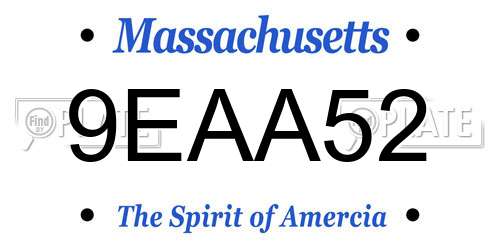 9EAA52 Massachusetts License Plate