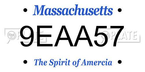 9EAA57 Massachusetts License Plate