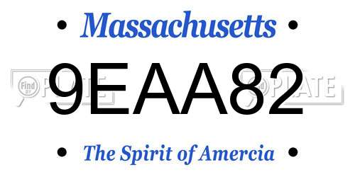 9EAA82 Massachusetts License Plate