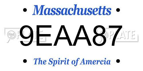 9EAA87 Massachusetts License Plate