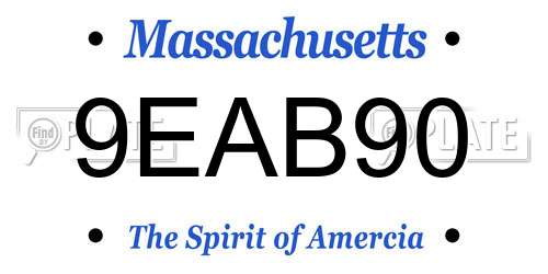 9EAB90 Massachusetts License Plate