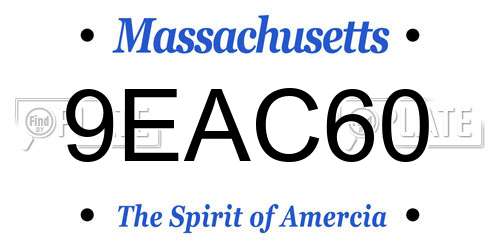 9EAC60 Massachusetts License Plate