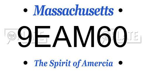 9EAM60 Massachusetts License Plate