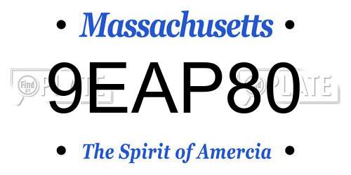 9EAP80 Massachusetts License Plate